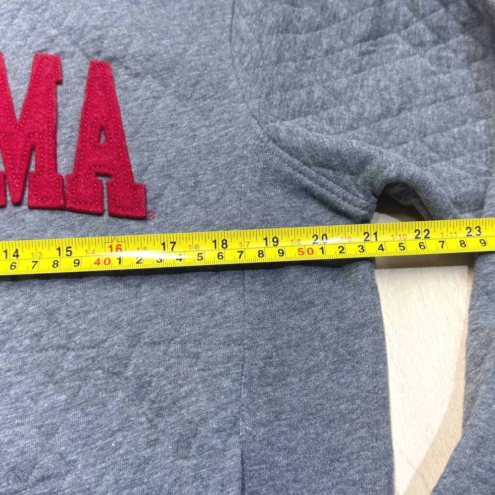 Oklahoma‎ Sooners Pressbox Women's S Moose Quilted Pullover Sweatshirt Grey NEW - Picture 10 of 11